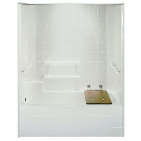 1 piece fiberglass ada tub left drain