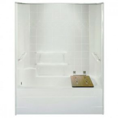 1 piece fiberglass ada tub left drain