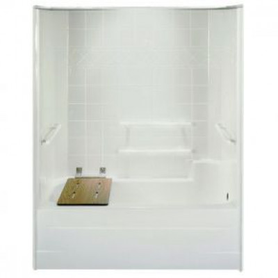 1 piece fiberglass ada tub right drain