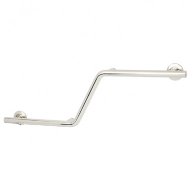 left hand 38 inch zig zag grab bar, polished finish left hand 38 inch zig zag grab bar, polished finish