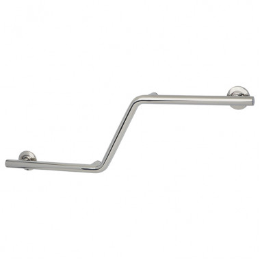 left hand zig zag grab bar, satin stainless finish