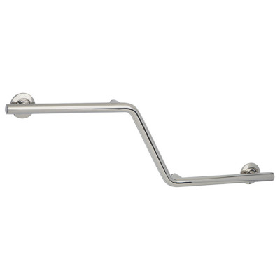 right hand satin stainless zig zag grab bar for bathroom safety