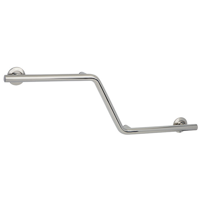 Right hand zig zag grab bar, satin stainless finish