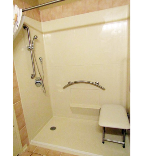 bathtub replacement Freedom SHower left drain 60 inch by 33 inch in bone color upgrade