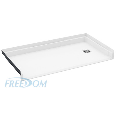 Inspire Accessible Shower Pan 60 x 32 inches right drain for tub to shower conversion