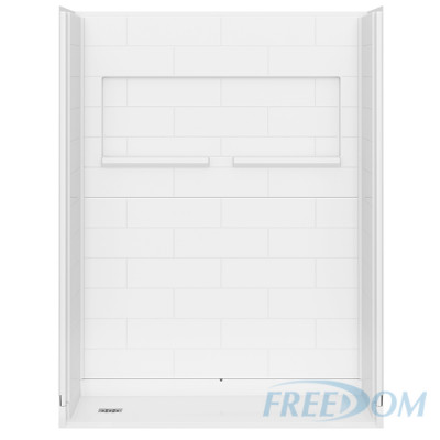 NEW Freedom Inspire accessible Shower for tub to shower conversion 60 x 37 inches left drain