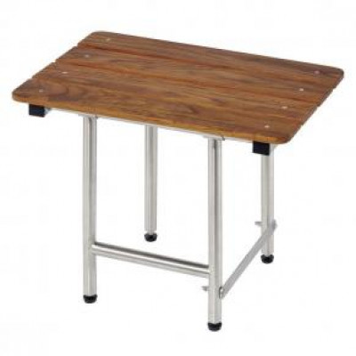 22" x 16" Folding Shower Bench with legs, Slatted TEAK