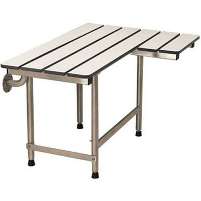 32" x 22 ½" ADA Shower Seat with legs, LEFT Hand, Phenolic WHITE