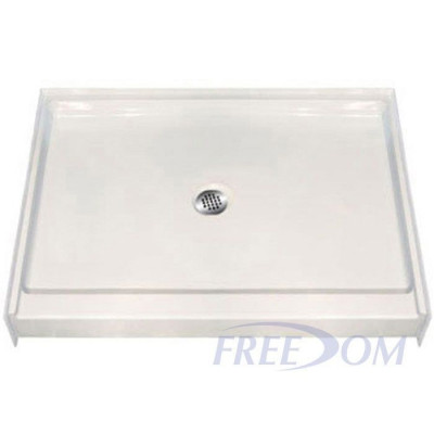 48 inch wide Freedom Easy Step Shower Pan, white, 3 inch threshold, slip resistant textured floor 