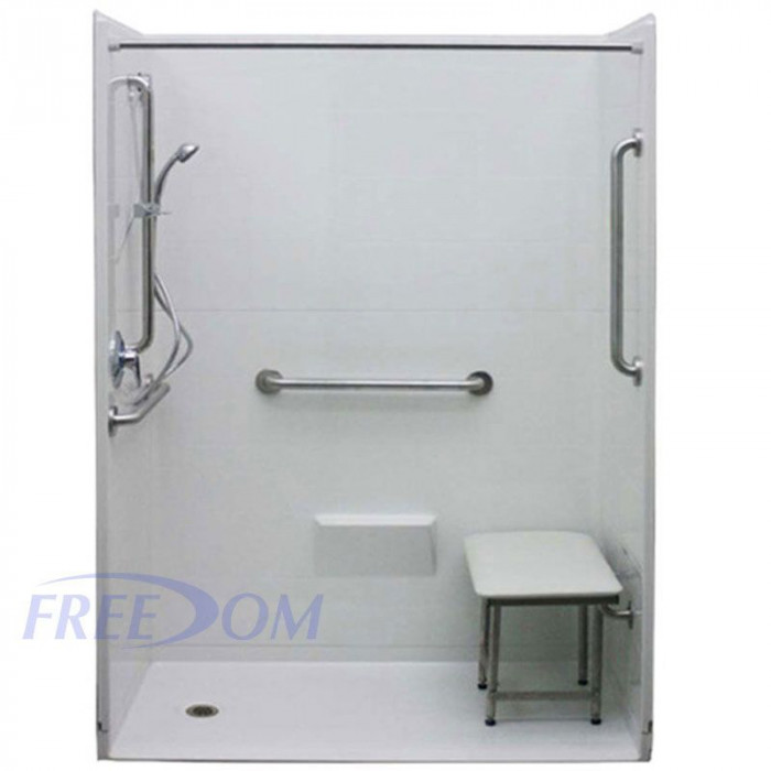 54" x 36" Freedom Zero Entry Shower Stalls, 5 pc for remodeling