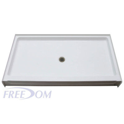 60" x 37¼" Freedom Easy Step Shower Pan, Center Drain