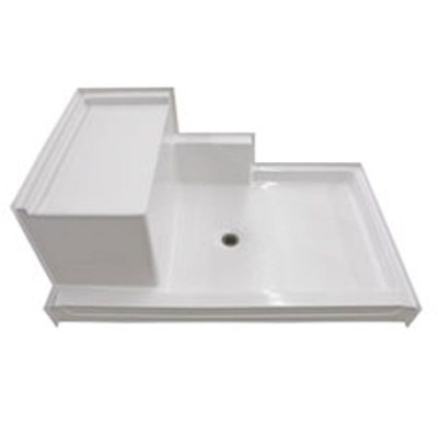 60" x 37¼" Freedom Easy Step Shower Pan with molded seat, LEFT Seat