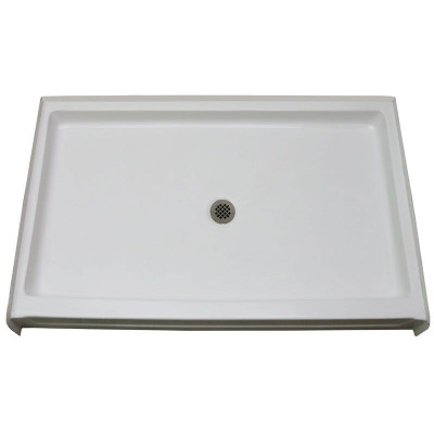 60 x 43 inch easy step fiberglass shower pan center drain
