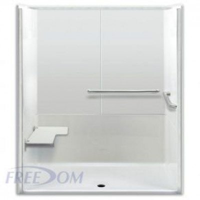 64" x 35" Freedom ADA Roll In Shower, LEFT