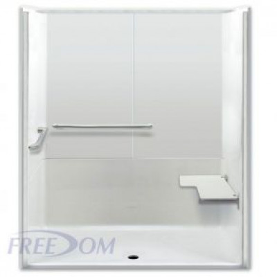 64" x 35" Freedom ADA Roll In Shower, RIGHT