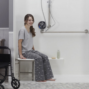 ADA shower bench in the shower