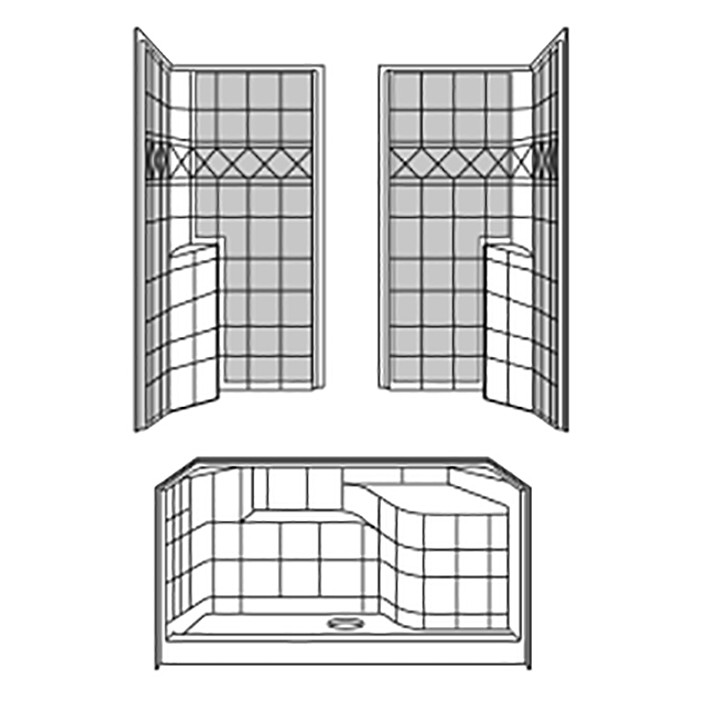 shower with bench