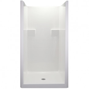 38.5 X 37 inch ANSI Type B shower stall, white, 4 inch threshold, for FHA Fair Housing install