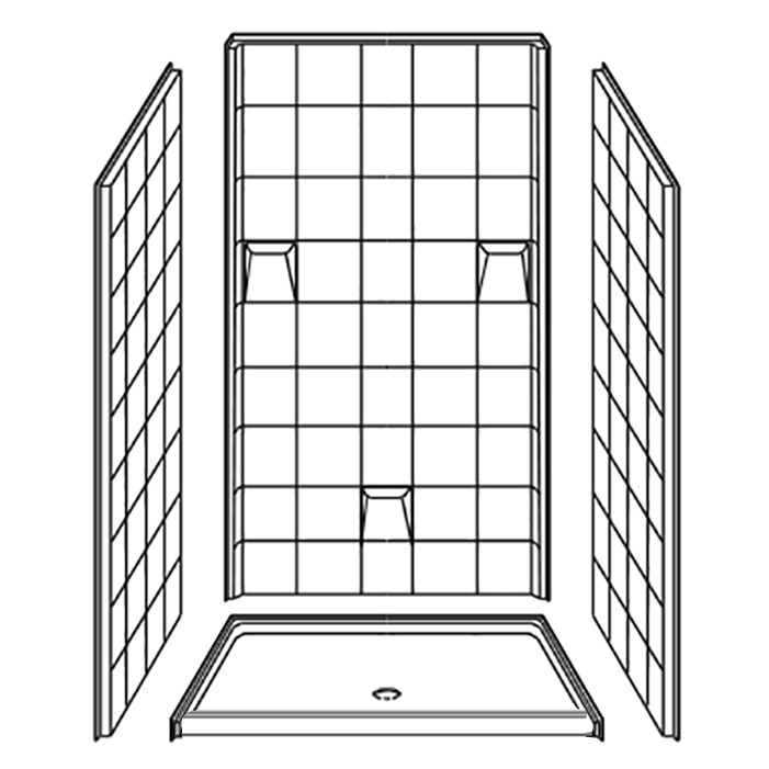 4 piece shower stall