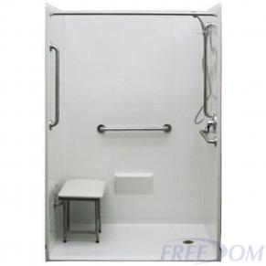 Handiced Accessible Showers Roll In Shower Stalls Freedom 54 X 31 Freedom Accessible Shower Right Drain