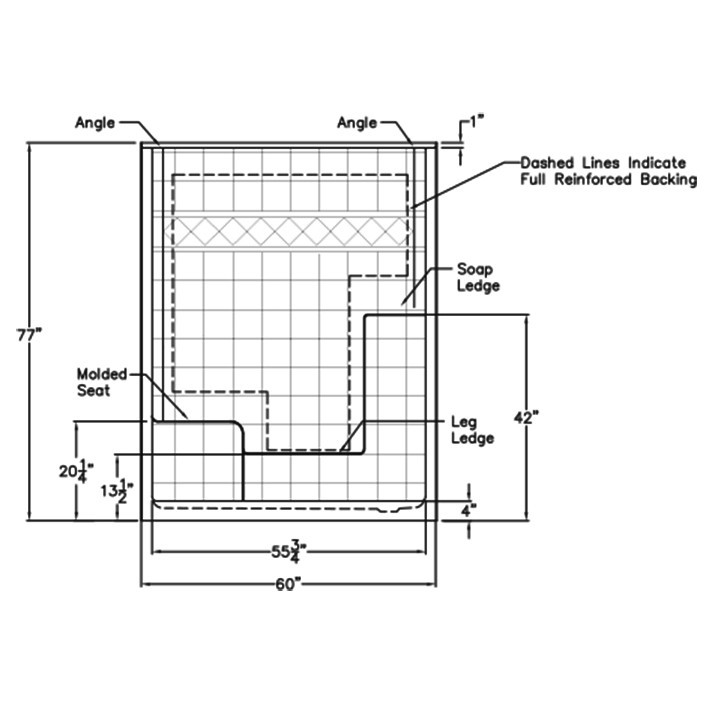 1 piece easy step shower