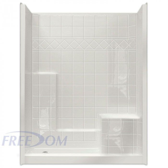 60" x 33" Freedom Walk In Showers With Seat For Elderly, RIGHT Seat