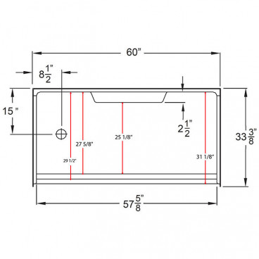 6033 left drain dimensions 