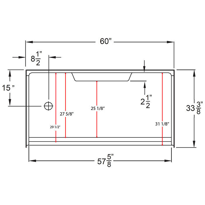 6033 left drain dimensions 