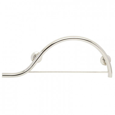 Freedom piano curved grab bar with towel bar polished, left