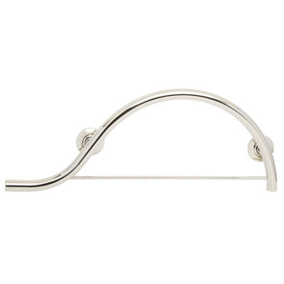Piano Curved Grab Bar with Towel Bar 30" x 1¼", Polished