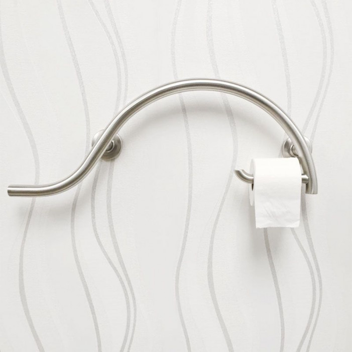 side of toilet grab bar with toilet roll holder RIGHT