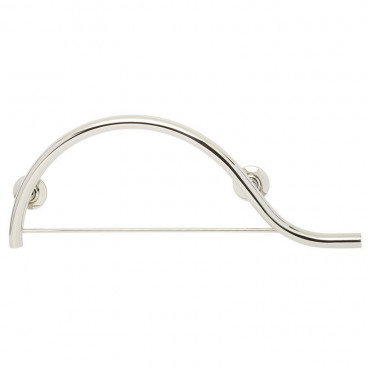 Freedom piano curved grab bar with towel bar polished, right