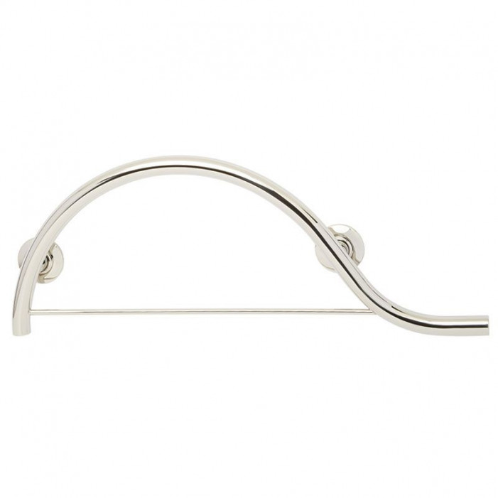 Freedom piano curved grab bar with towel bar polished, right