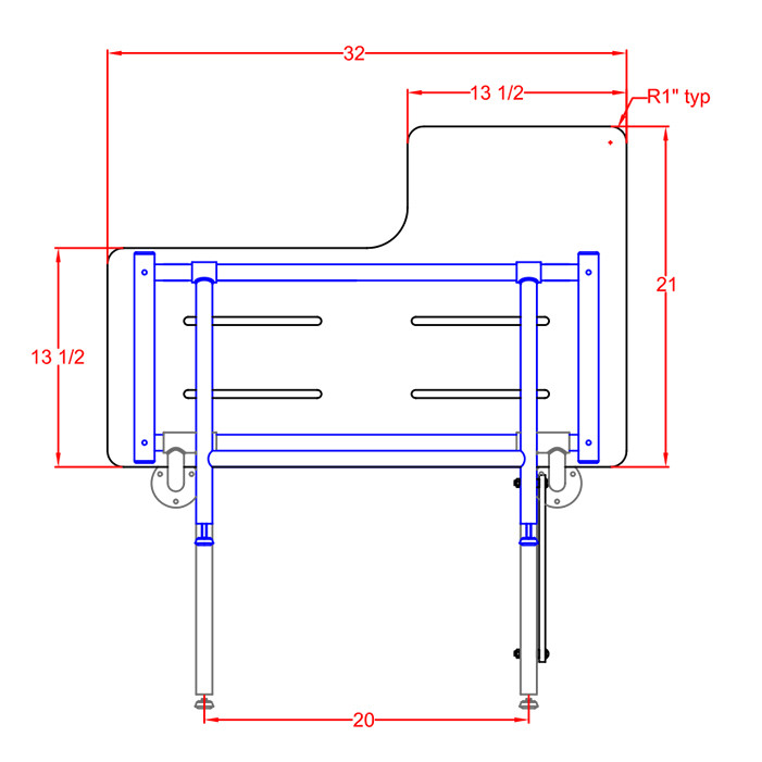 shower bench drawing 