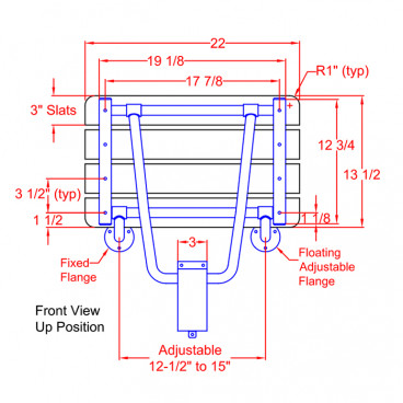 Wall Mount Shower Seat drawing 