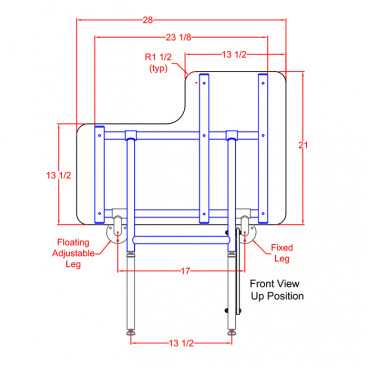 shower bench drawing seat handing diagram 