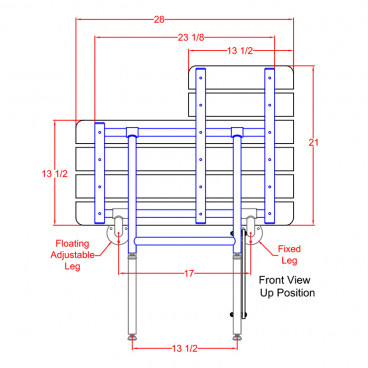 ADA Shower Chair drawing handing diagram 