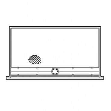 ADA trench drain shower pan with change of level threshold