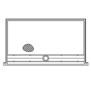 ADA trench drain shower pan with change of level threshold