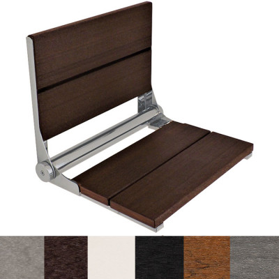 18" x 15" Shower Seat, CHOOSE SLAT COLORS, Brushed Frame