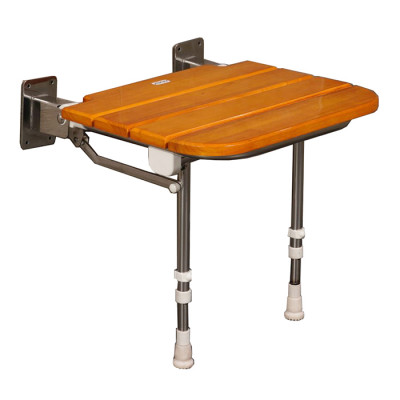 18⅞" x 18¾" Folding Shower Seat with legs, Rubberwood