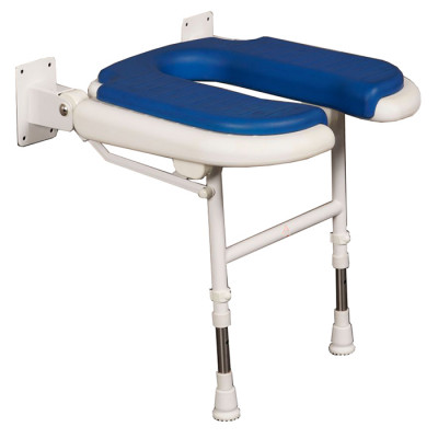 18⅛" x 19⅛" U-Shaped Folding Shower Seat, BLUE Pad