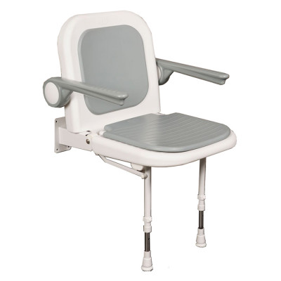 23" x 22¾" Shower Chair with Back & Arms, GRAY Pad