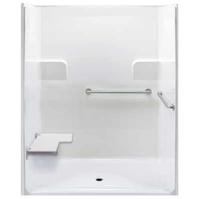Freedom ADA Roll In Shower, Left Seat, 1 Piece, 62 x 39.5 inches