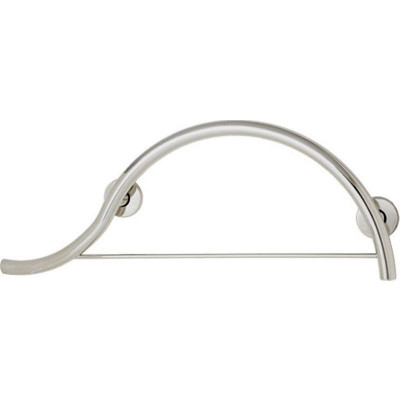 Piano Curved Grab Bar with Towel Bar Satin LEFT