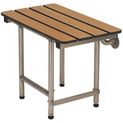 18" x 15" Folding Bench with legs, Phenolic Slatted TEAK