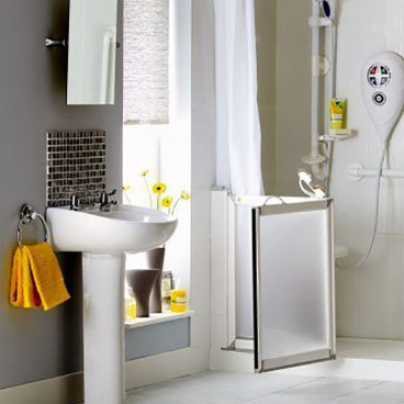 caregiver shower doors swing out