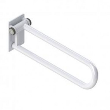 Fold up Side of Toilet Rail, powder coated white finish, left