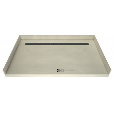 60" x 42" Tile Over Barrier Free Shower Pan, Trench Drain