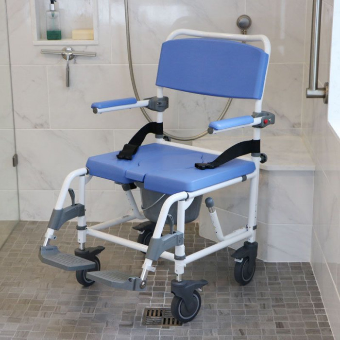 Rolling Commode Chair For Showers 20 Wide Seat